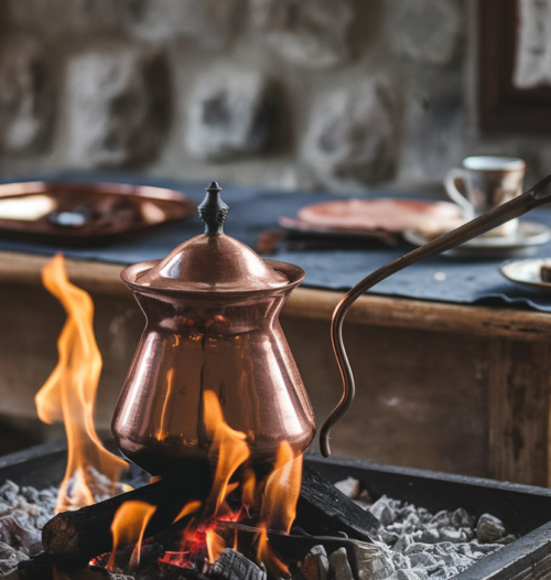 A photo of Turkish coffee showing how to cook Turkish coffee