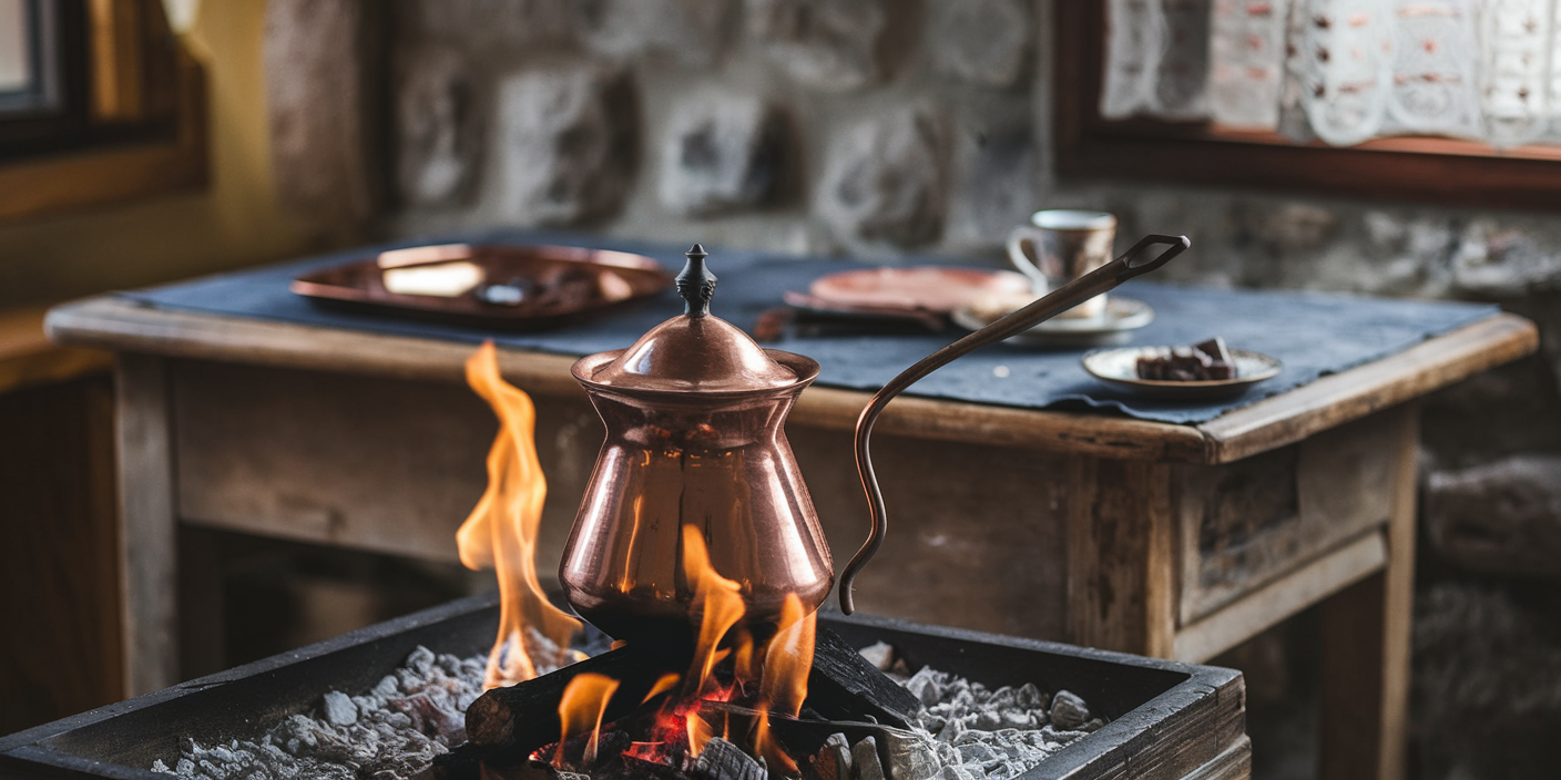 A photo of Turkish coffee showing how to cook Turkish coffee